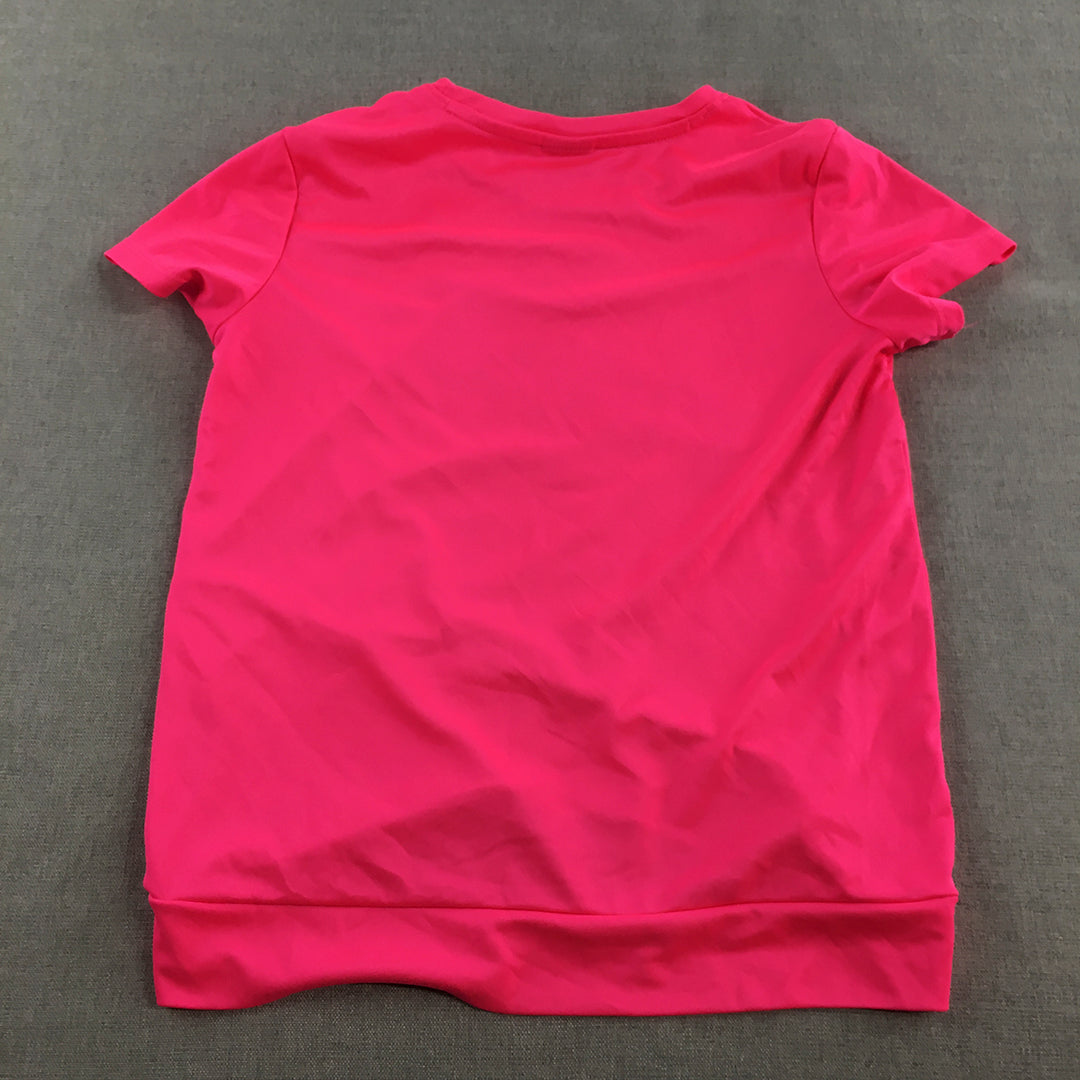 Puma Kids Girls T-Shirt Youth Size M (11 - 12 Years) Pink Logo Top