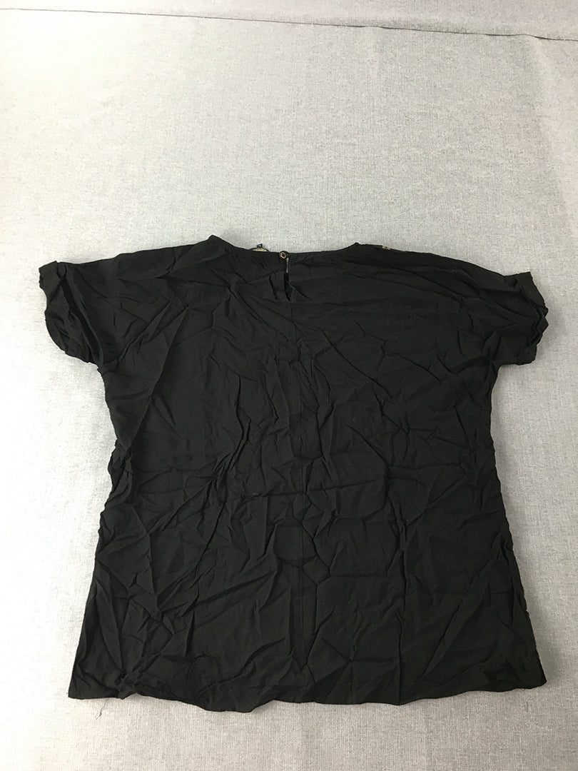 Roadster Womens T-Shirt Size L Black Short Sleeve Top