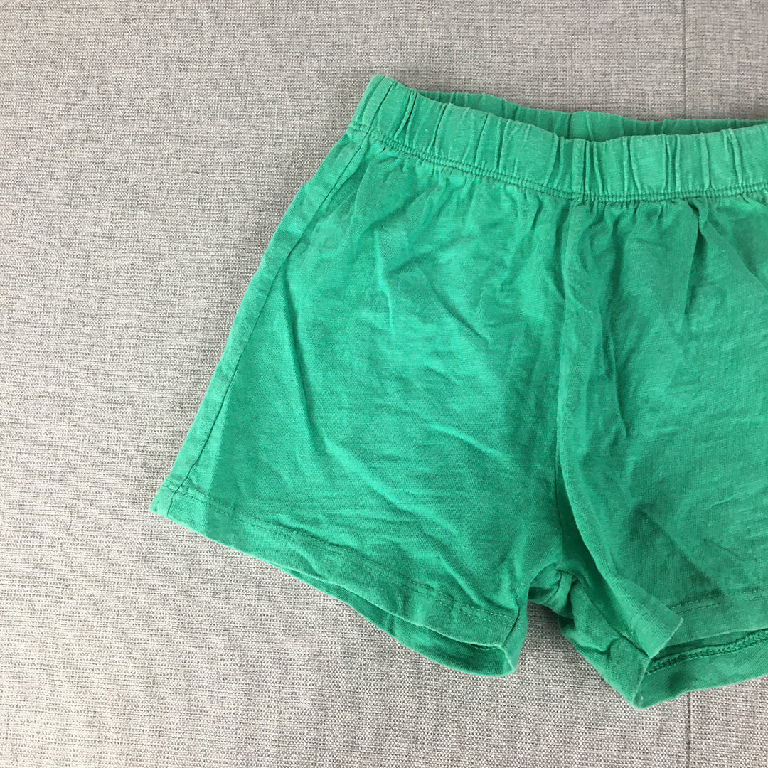 Disney Mickey Mouse Kids Shorts Size 3 - 4 Years Toddler Green Elastic Waist