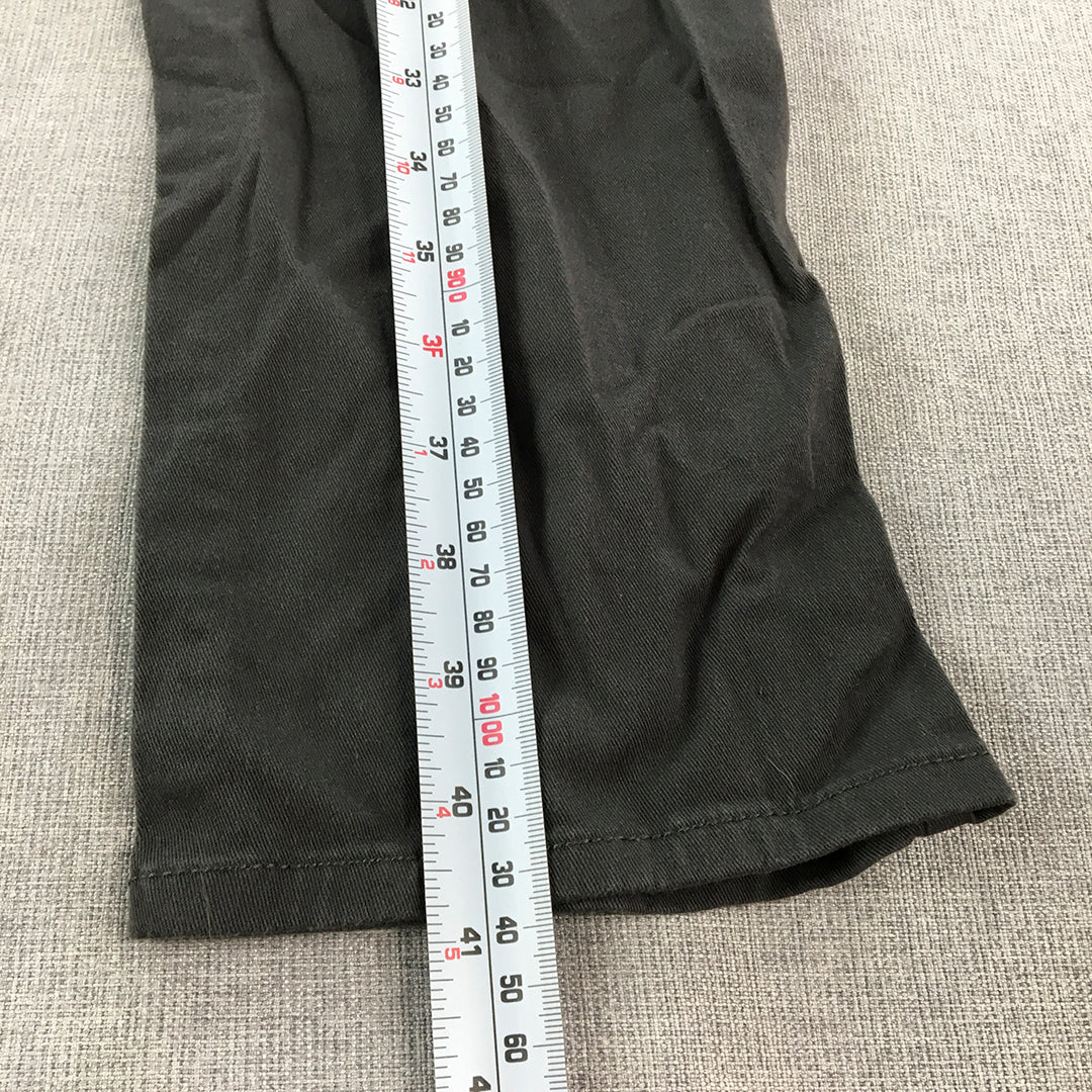 H&M Mens Chino Pants Size 32 Black Slim Fit Pockets Trousers