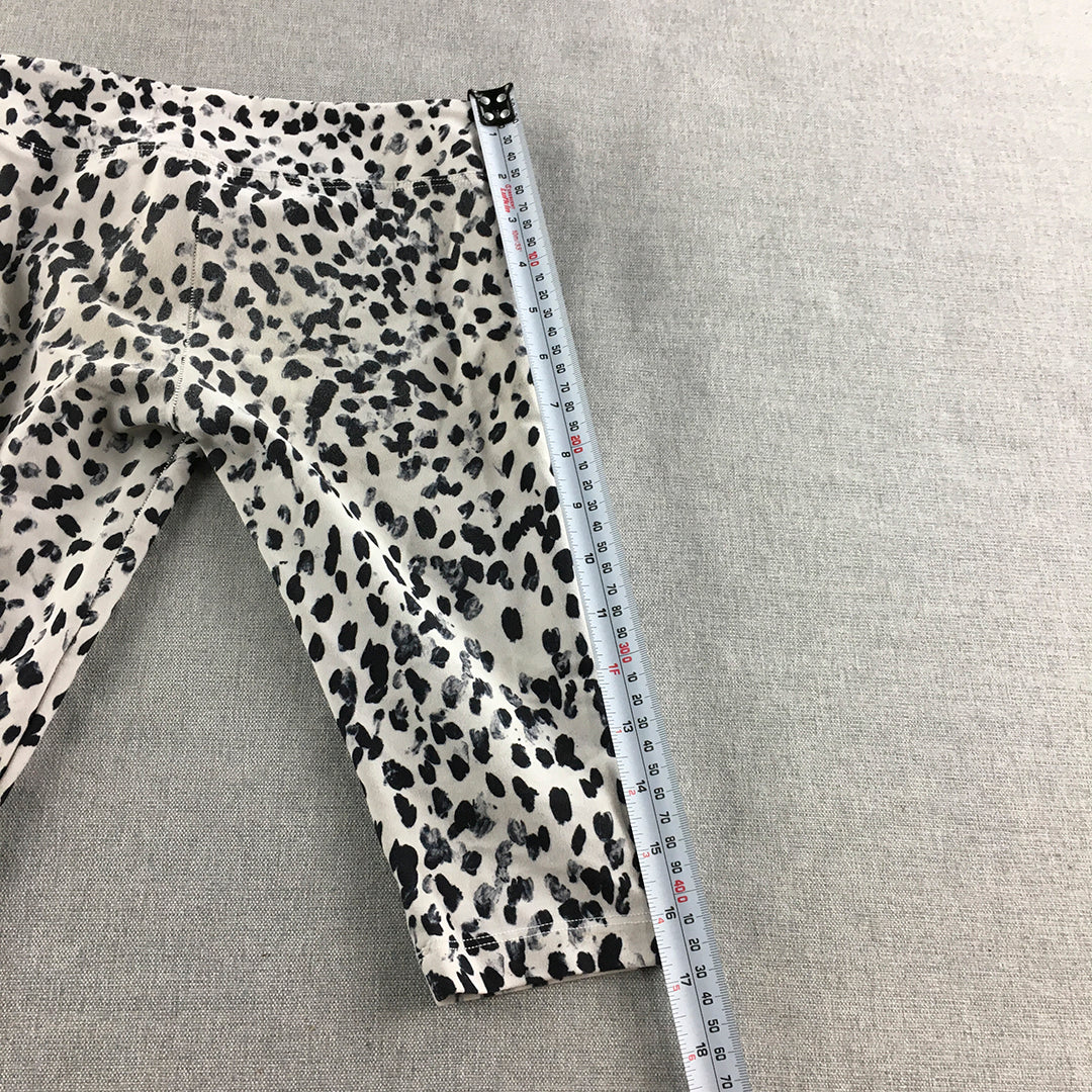 Lorna Jane Kids Girls Leggings Size 8 White Dot Activewear Pants