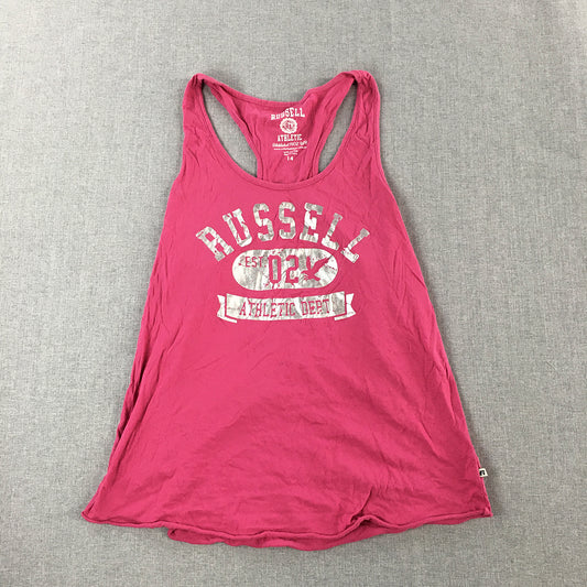 Russell Athletic Kids Girls Tank Top Size 14 Pink Sleeveless Singlet Shirt