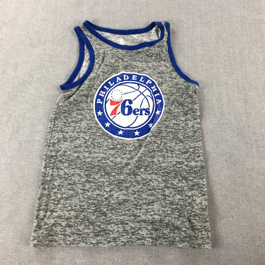 Philadelphia 76ers Kids Boys Tank Top Size 8 Grey NBA Basketball Shirt