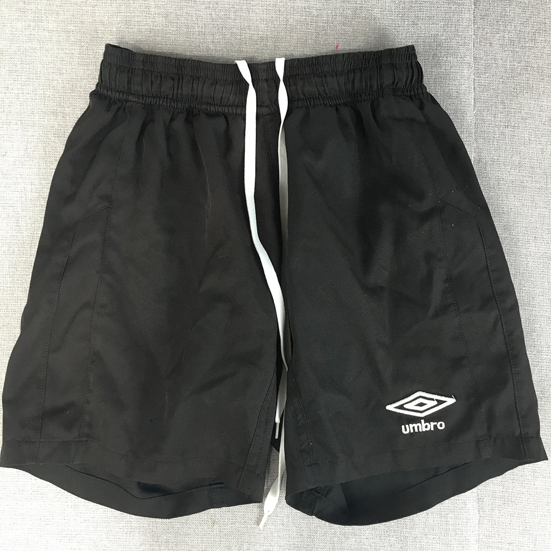 Umbro Kids Boys Shorts Size S (8 Years) Black Elastic Waist Football Athletic