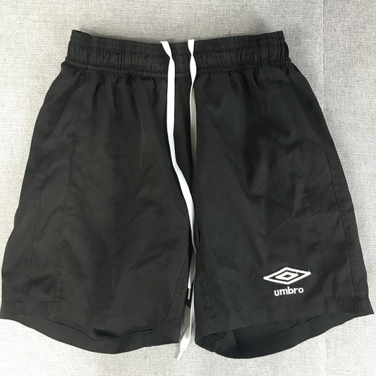 Umbro Kids Boys Shorts Size S (8 Years) Black Elastic Waist Football Athletic