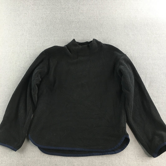 Uniqlo Kids Boys Fleece Sweater Youth Size L (13) Black Mock Neck Jumper