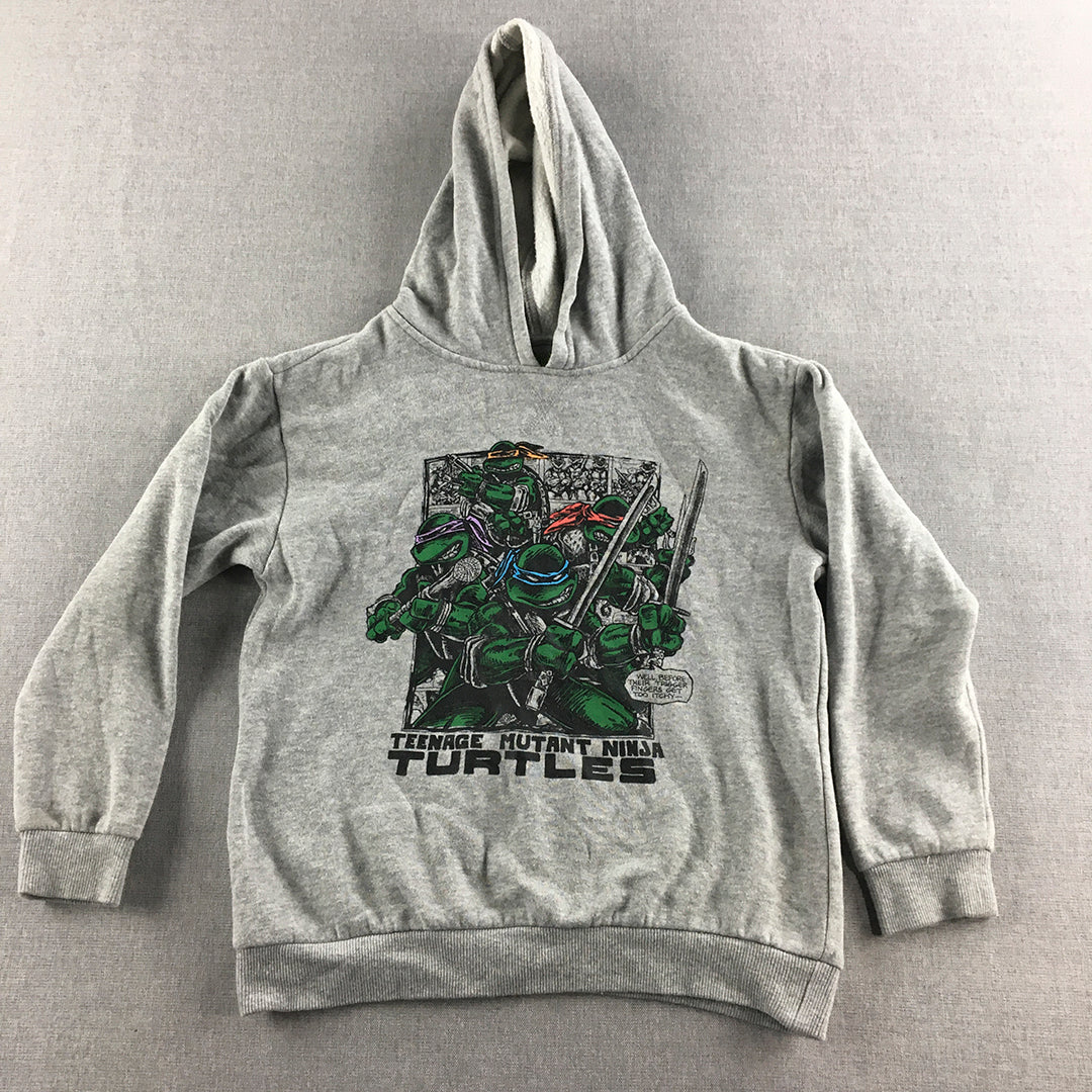 Teenage Mutant Ninja Turtles Kids Boys Hoodie Sweater Size 8 Grey Jumper TMNT