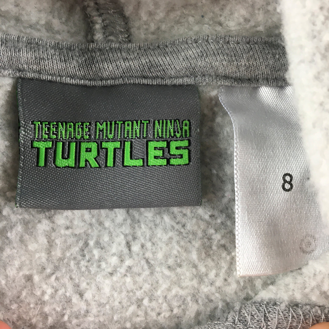 Teenage Mutant Ninja Turtles Kids Boys Hoodie Sweater Size 8 Grey Jumper TMNT