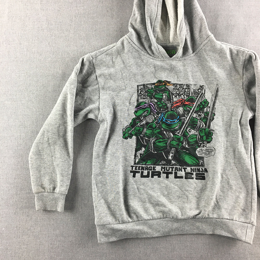 Teenage Mutant Ninja Turtles Kids Boys Hoodie Sweater Size 8 Grey Jumper TMNT