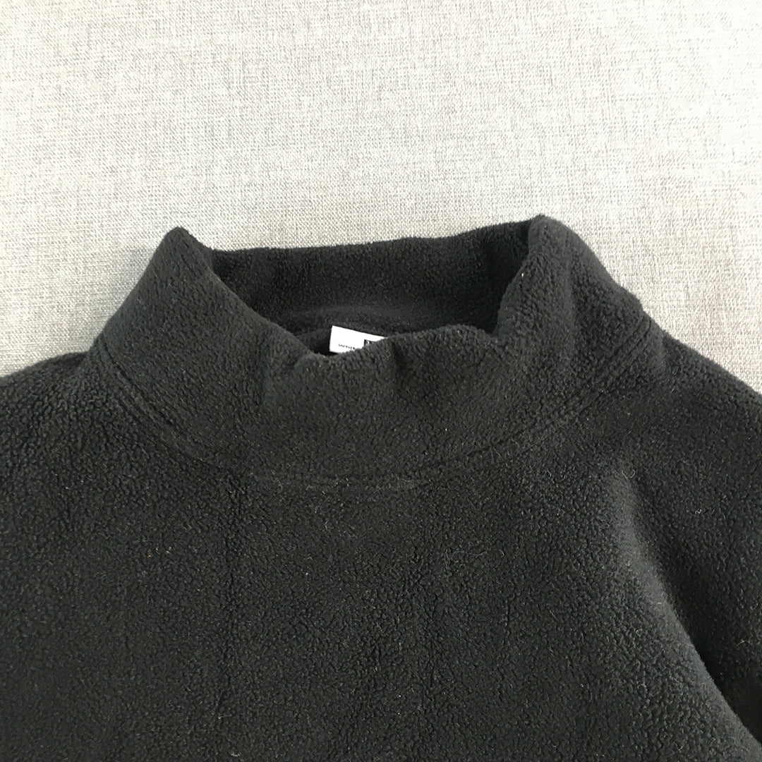 Uniqlo Kids Boys Fleece Sweater Youth Size L (13) Black Mock Neck Jumper