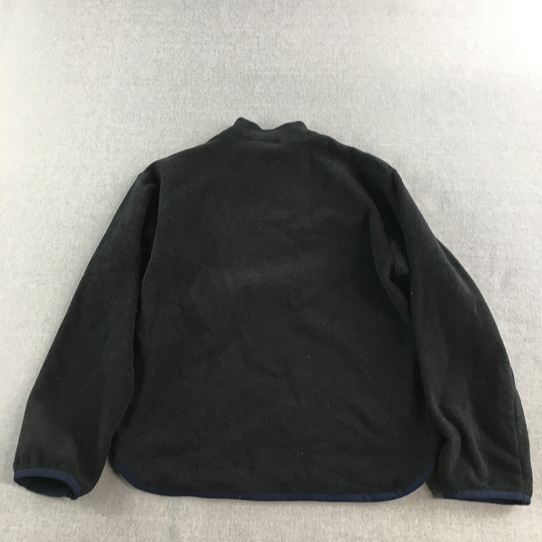 Uniqlo Kids Boys Fleece Sweater Youth Size L (13) Black Mock Neck Jumper