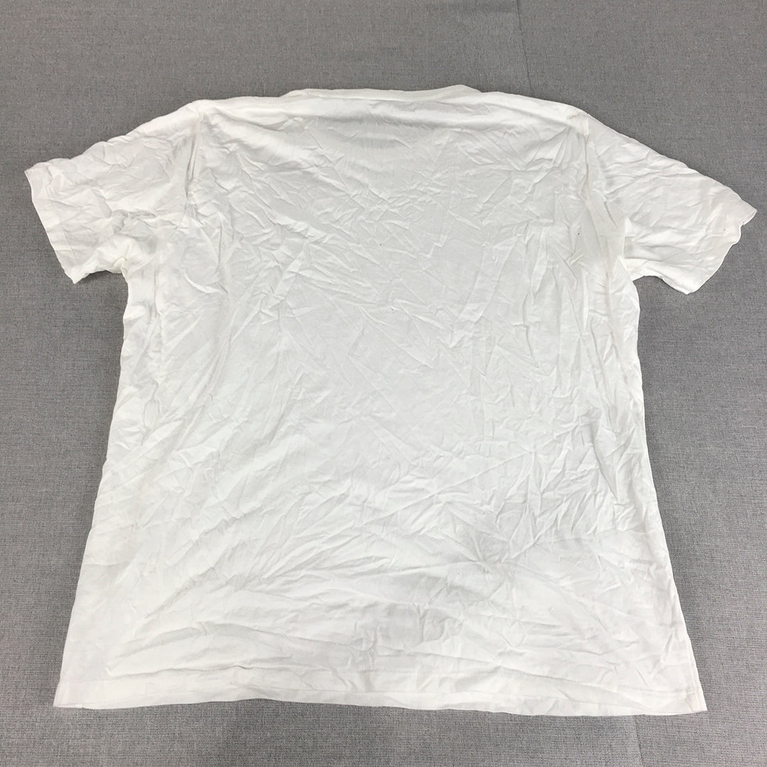 Uniqlo Mens T-Shirt Size XL White Crew Neck Neck Short Sleeve Tee