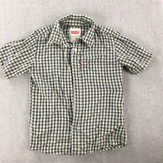 Levi's Kids Boys Shirt Size 4 Toddler Black White Short Sleeve Button-Up