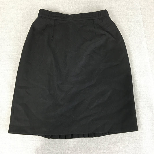 Vintage Studioline Womens Wool Pencil Skirt Size 10 Black Midi