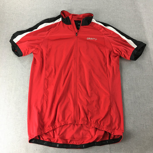 Craft Womens Cycing Jersey Size 2XL Red Zip-Up Short Sleeve Bike Shirt