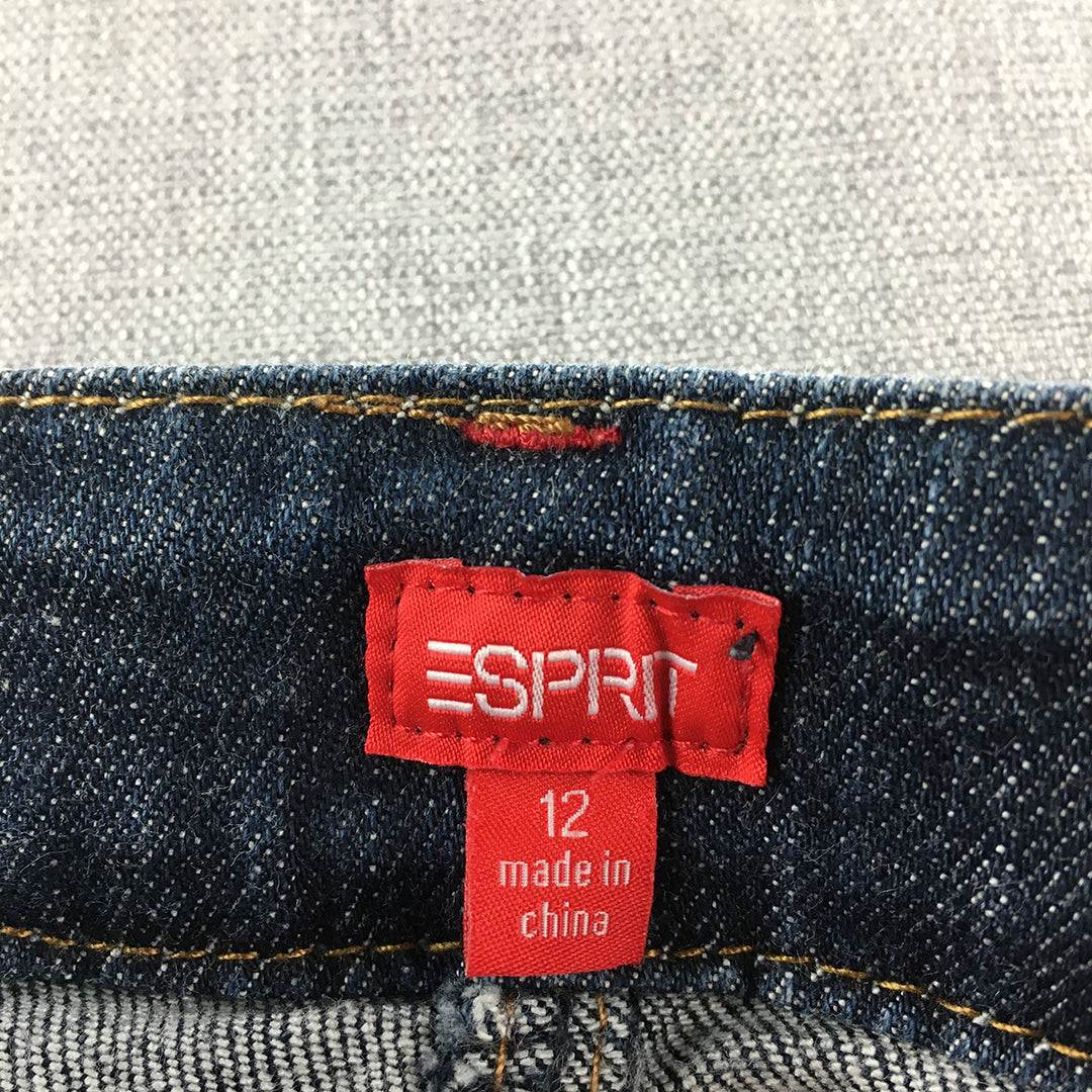 Esprit Kids Girls Jeans Size 12 Dark Blue Denim Skinny Pockets