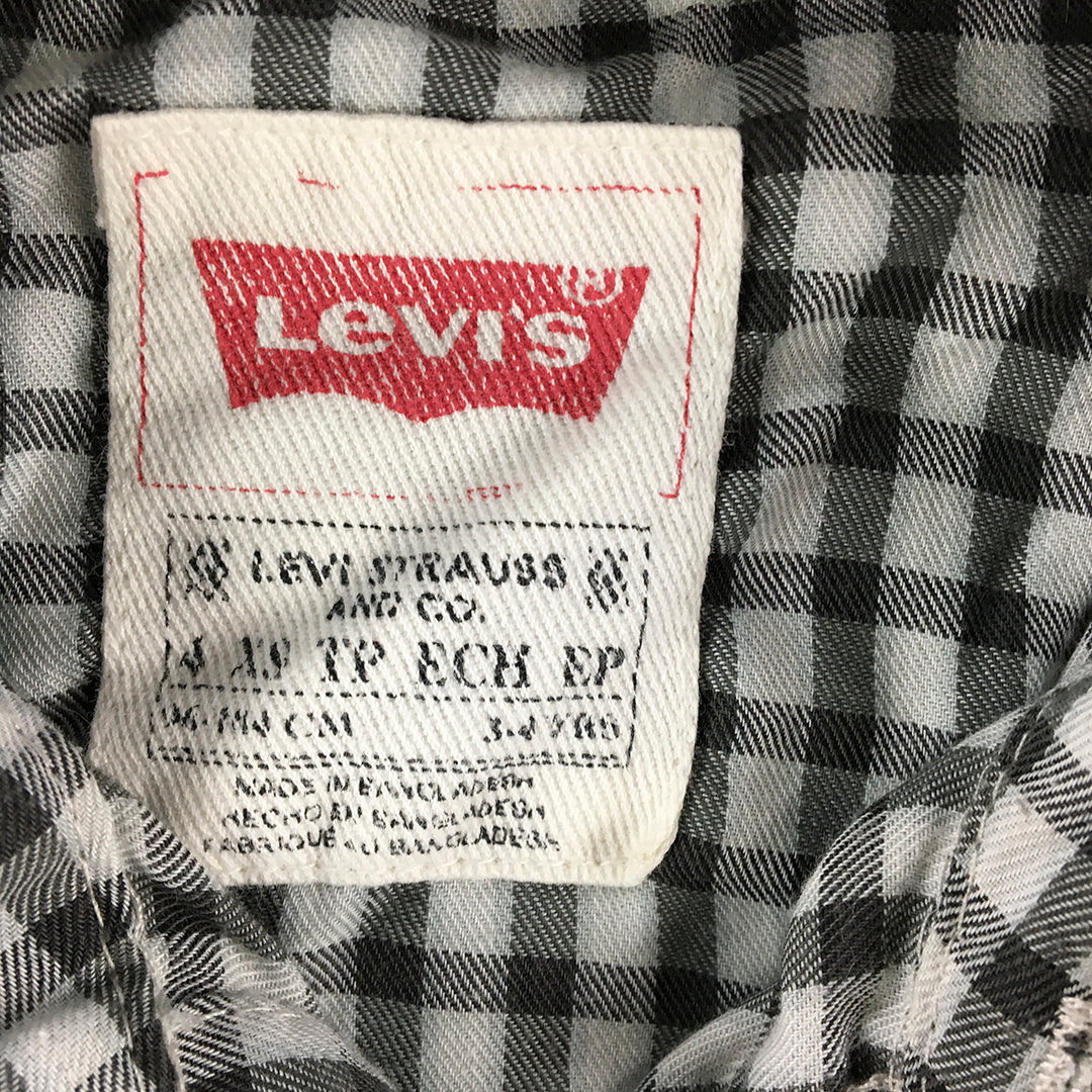 Levi's Kids Boys Shirt Size 4 Toddler Black White Short Sleeve Button-Up