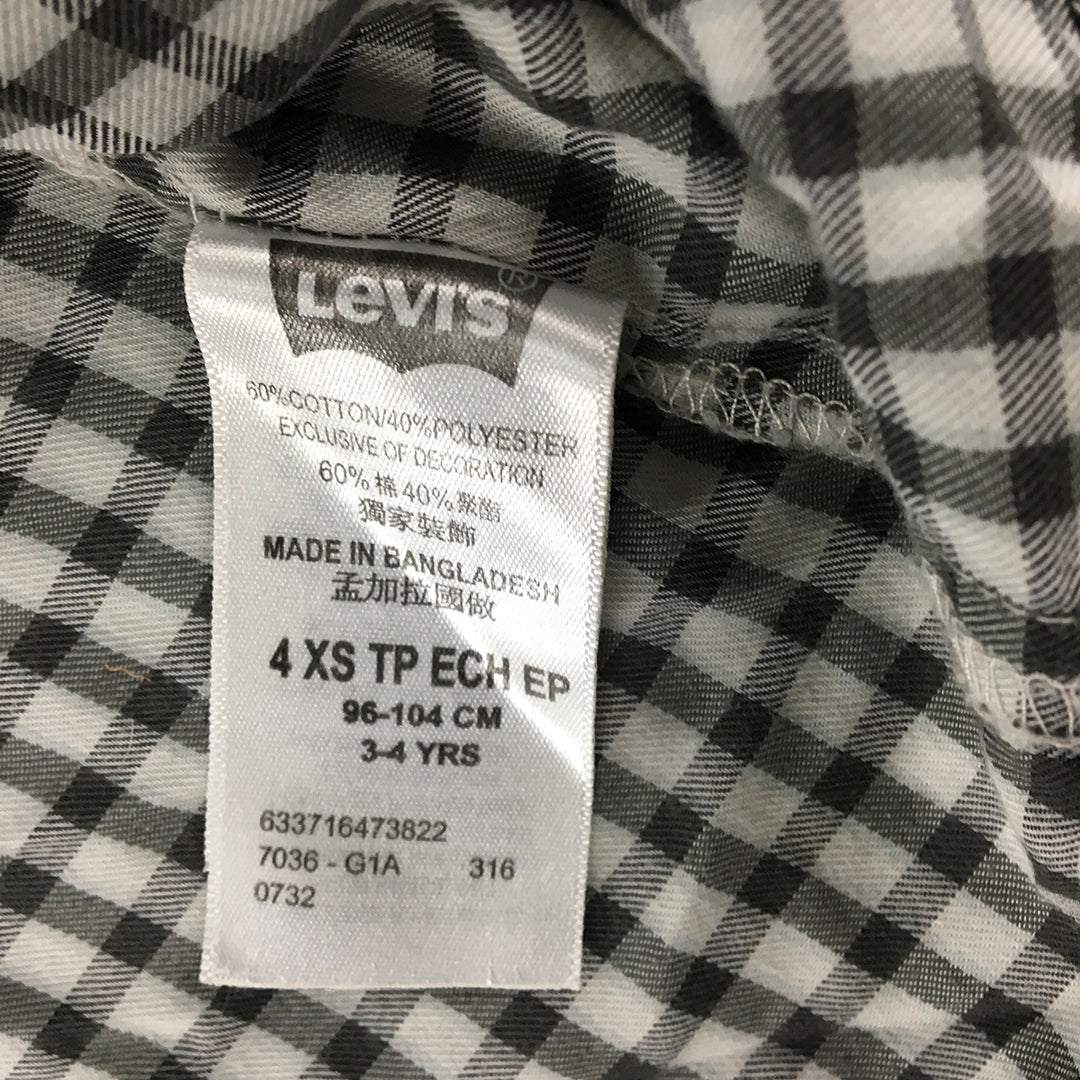 Levi's Kids Boys Shirt Size 4 Toddler Black White Short Sleeve Button-Up