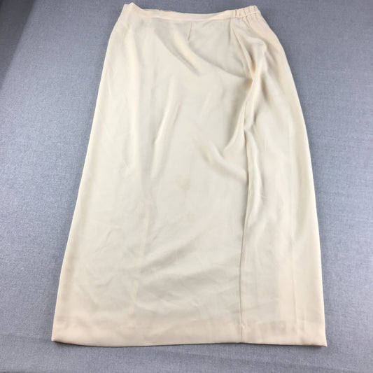 Vintage Laura K Womens Maxi Skirt Size 18 Cream Beige