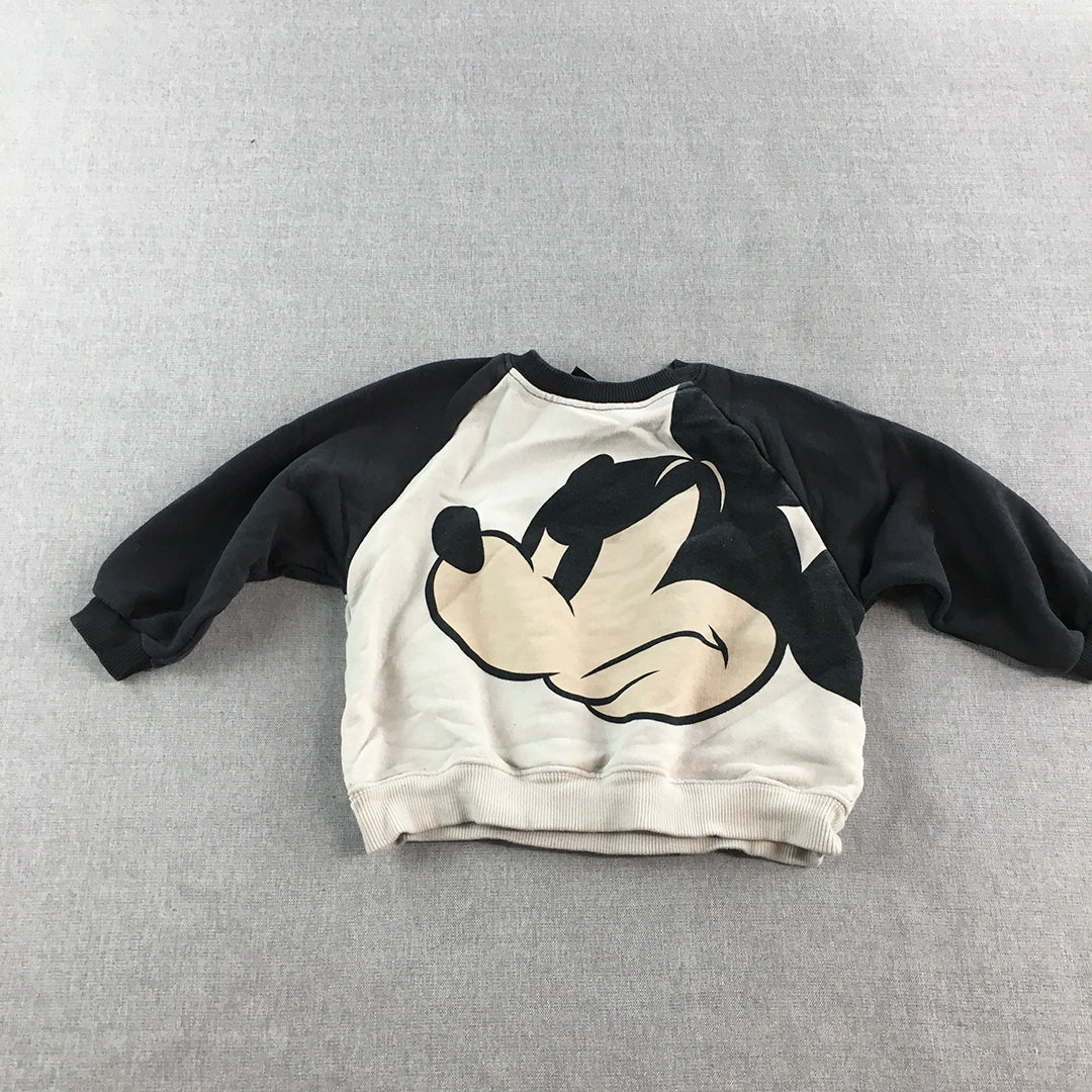 Disney Mickey Mouse Kids Boys Sweater Size 2 - 3 Years Toddler White Black