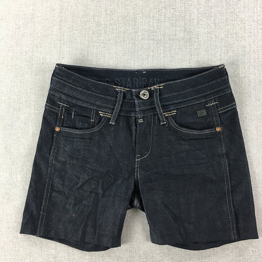 G-Star Raw Womens Denim Shorts Size 26 Blue Indigo Dark Wash Jorts