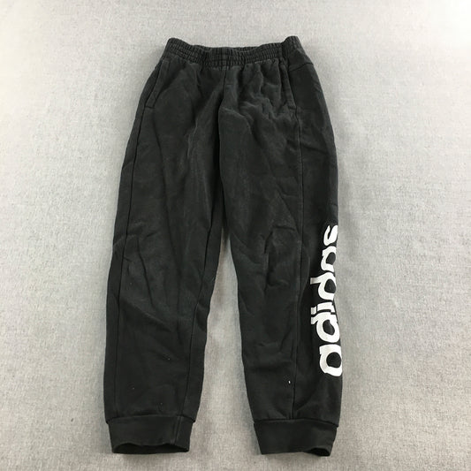 Adidas Kids Boys Jogger Pants Size 10 - 11 Black Logo Tracksuit