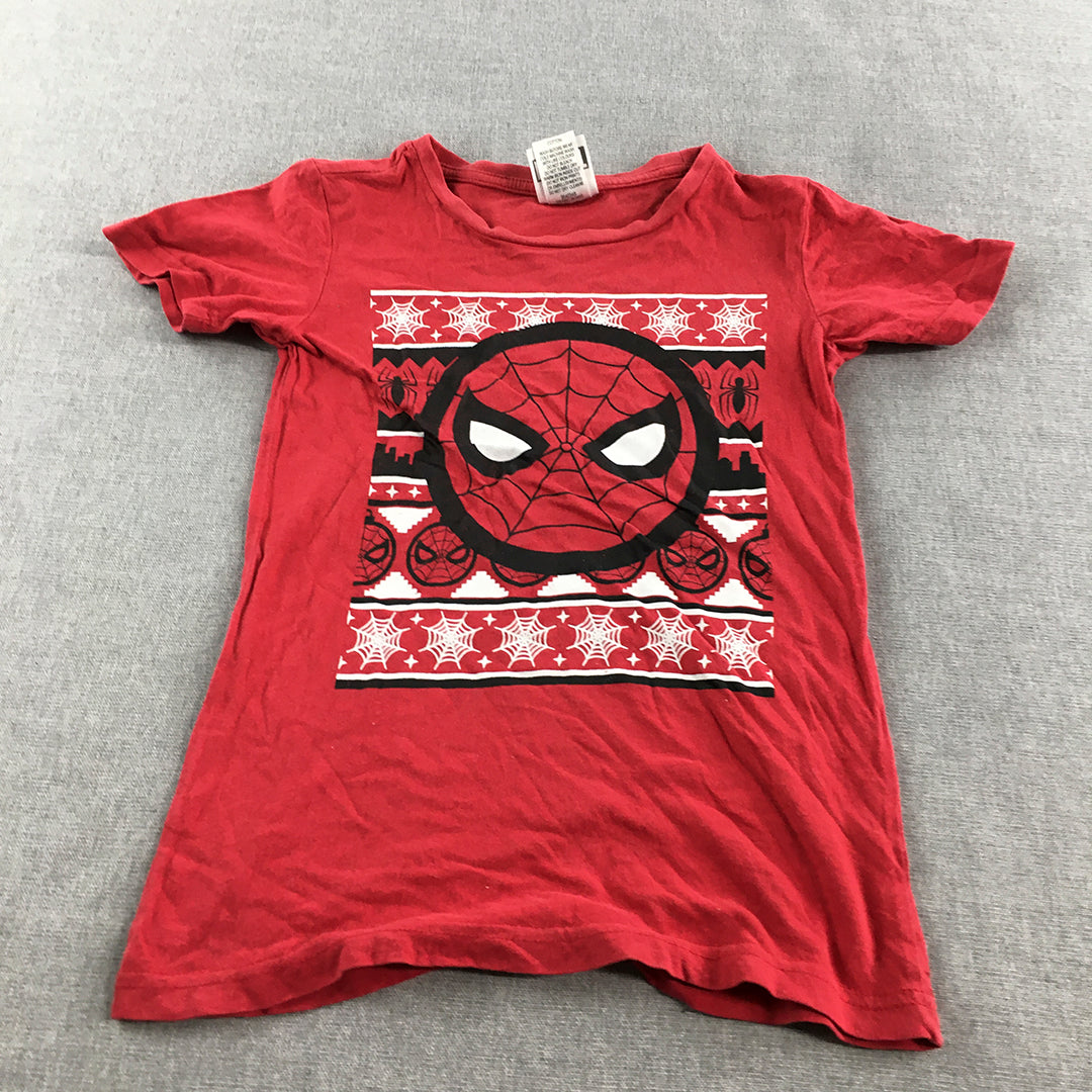 Spider-Man Kids Boys T-Shirt Size 6 Red Short Sleeve Marvel Spiderman