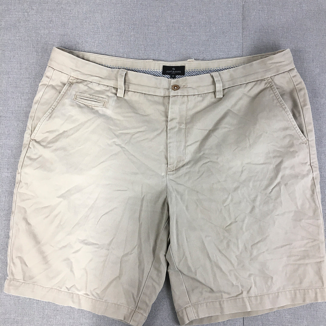 Jeff Banks Mens Chino Shorts Size 38 Grey Pockets Casusal Walking