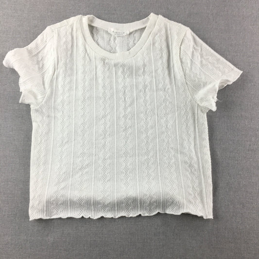 Kirious Womens T-Shirt Size L White Knit Stretch Fabric Blouse