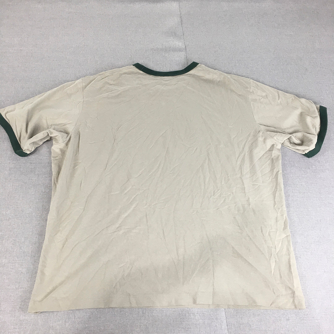 Uniqlo Mens T-Shirt Size XL Grey Green Crew Neck Short Sleeve Tee