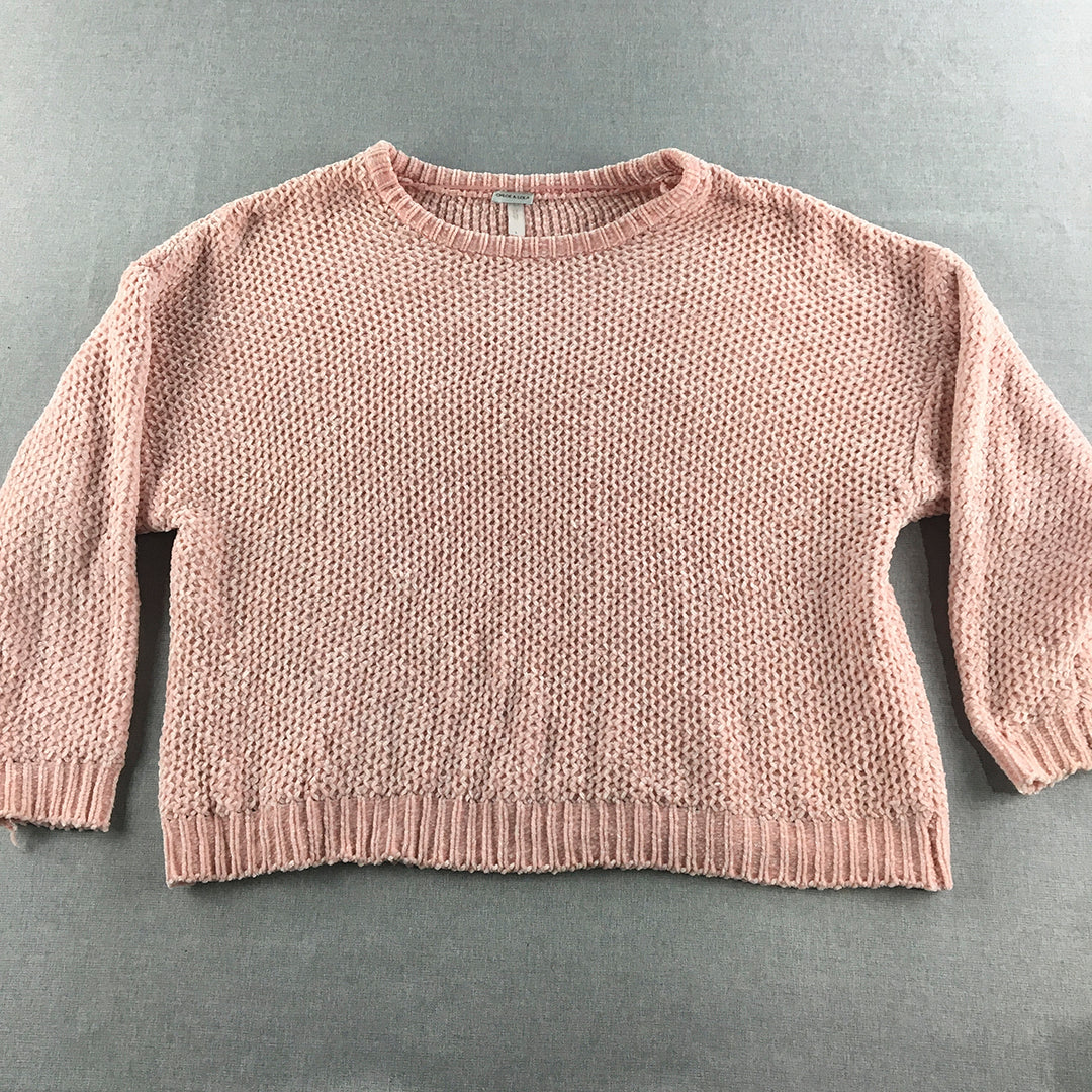 Chloe & Lola Womens Knit Sweater Size L Pink Crew Neck Pullover Jumper