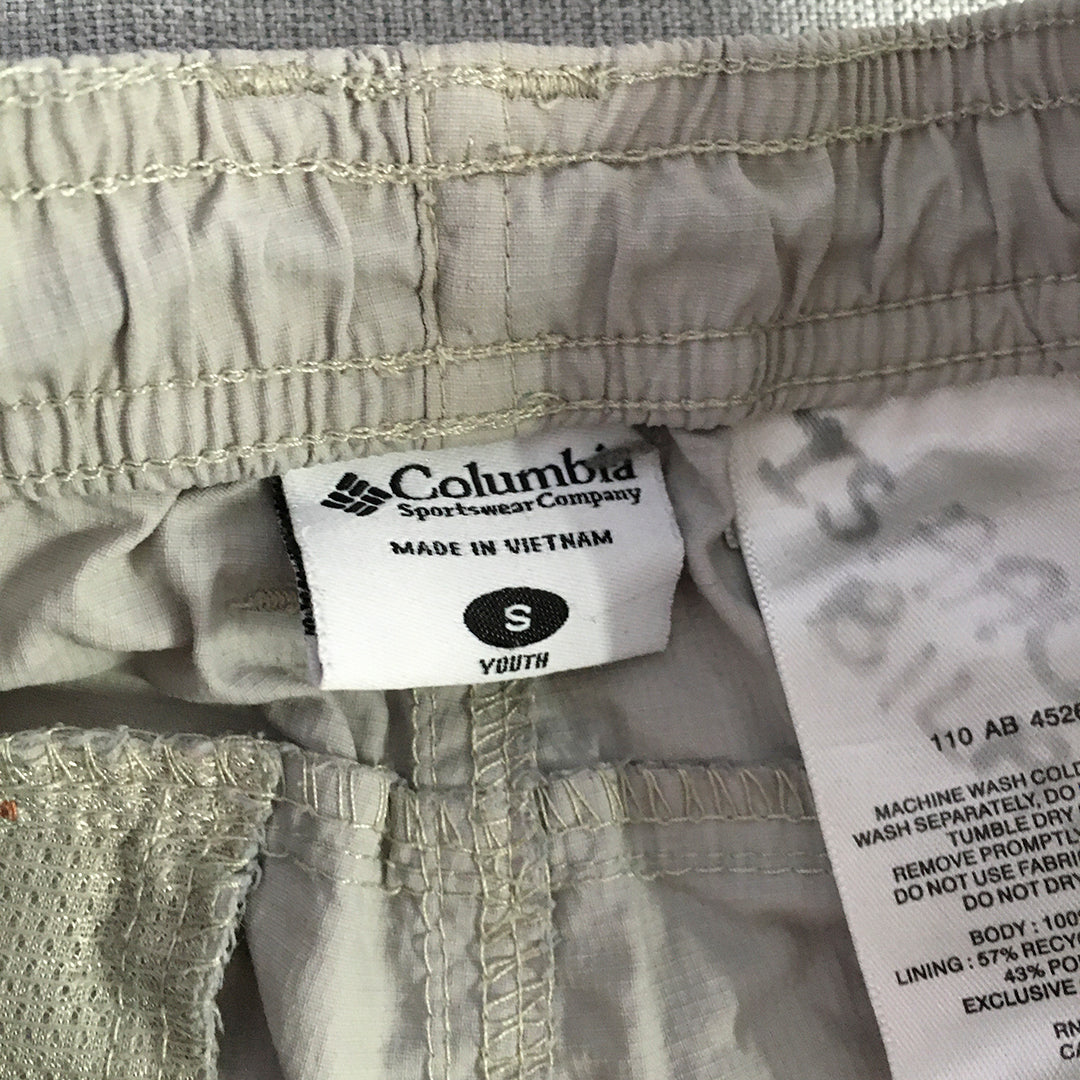 Columbia Sportswear Kids Boys Cargo Shorts Youth Size S Grey Pockets Outdoor