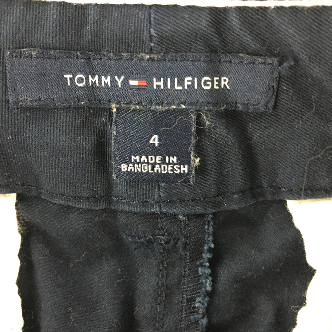 Tommy Hilfiger Womens Chino Shorts Size 4 Blue Anchor Pattern Pockets