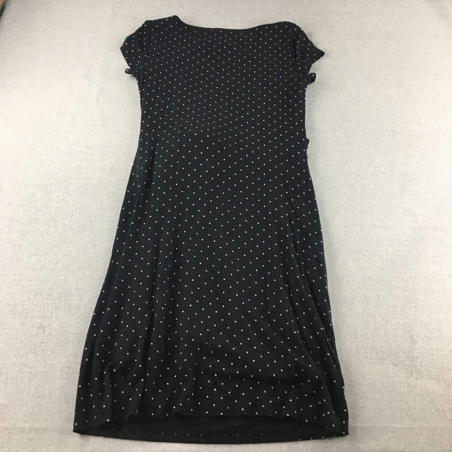 David Lawrence Womens Dress Size S Black Dot Pattern Sleeveless Midi