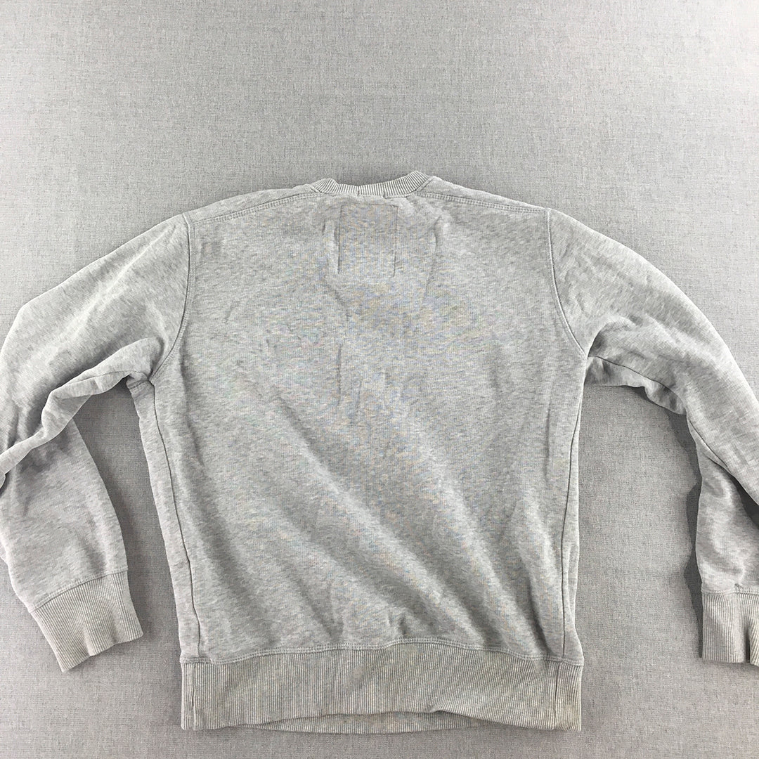 United Colors Of Benetton Womens Sweater Size S Grey Embroidered Jumper