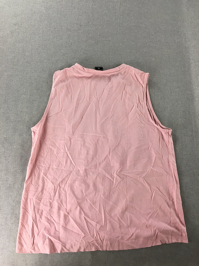 ACDC Womens Tank Top Size 16 Pink Rock Band Logo Sleeveless Shirt