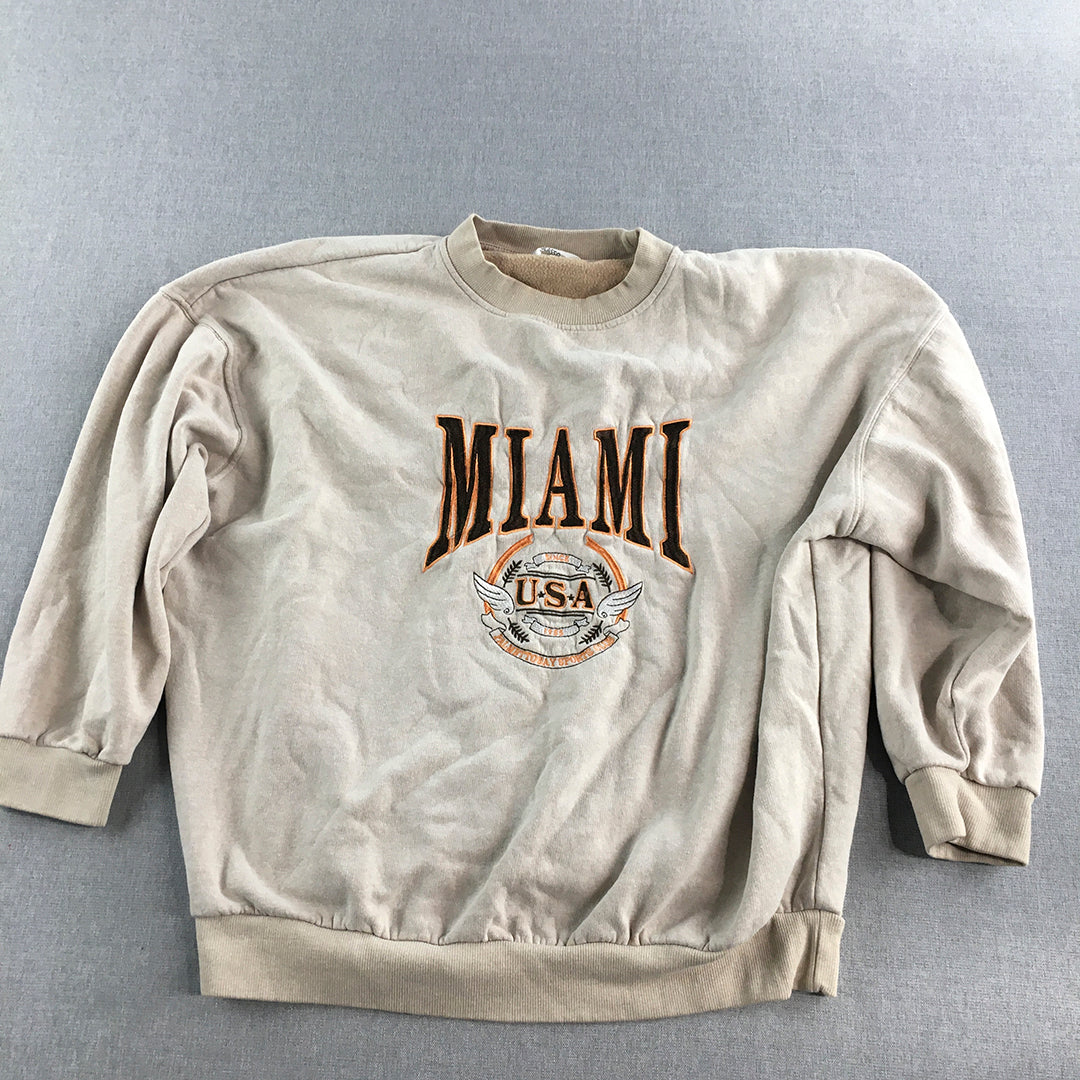 Glassons Womens Sweater Size S Miami Florida USA Retro Crew Neck Jumper