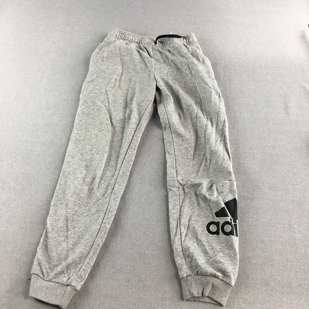 Adidas Kids Boys Tracksuit Pants Youth Size M Grey Logo Jogger