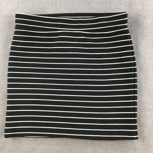 NEW Seed Teen Kids Girls Mini Skirt Size 10 Black Striped Straight