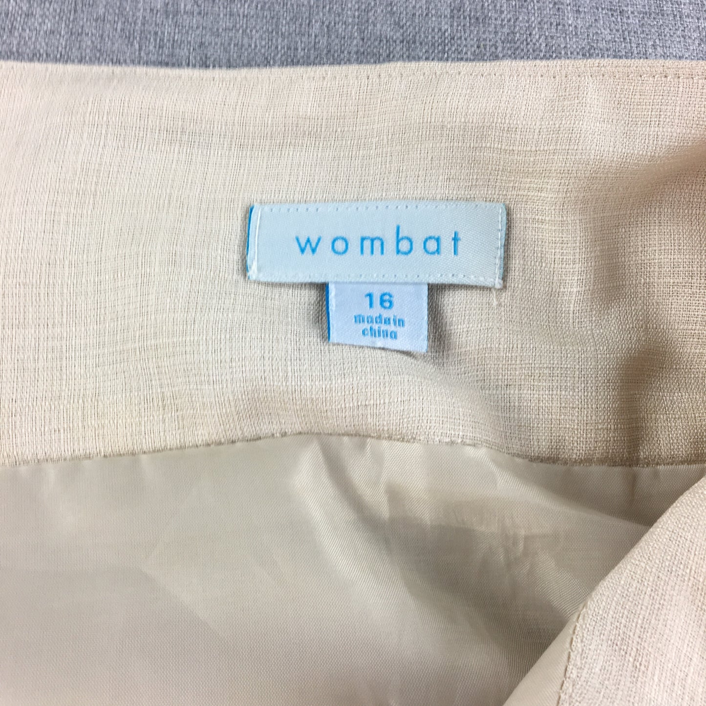 Wombat Womens Skirt Size 16 Cream Beige A-Line