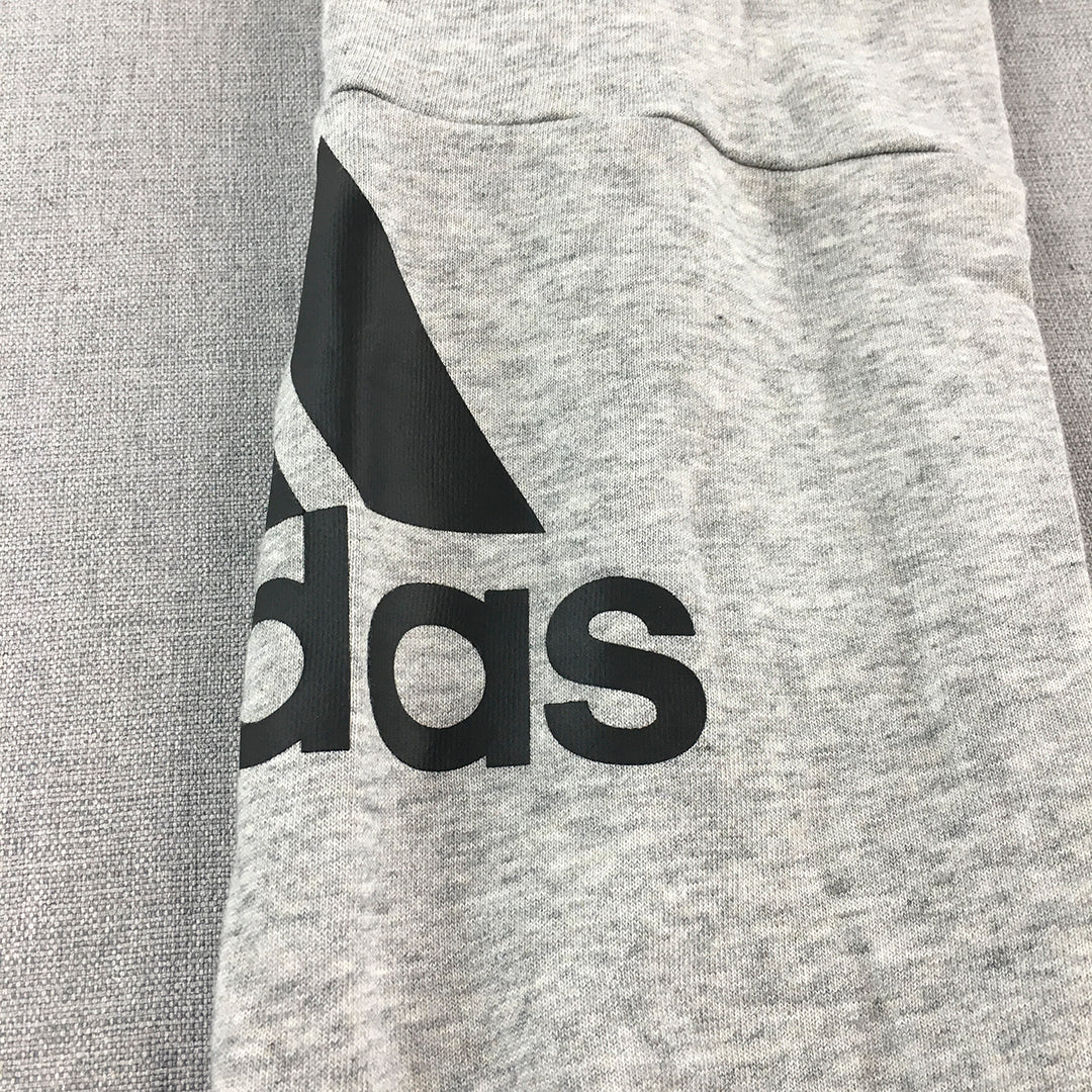 Adidas Kids Boys Tracksuit Pants Youth Size M Grey Logo Jogger