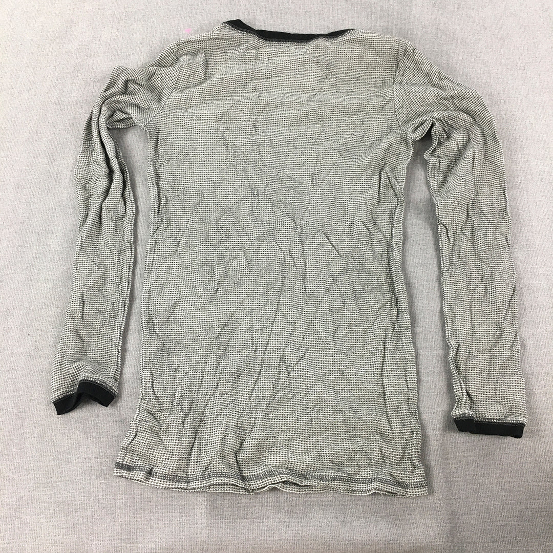 Goodfellow & Co Womens Thermal Shirt Size S Grey Knit Long Sleeve Pullover