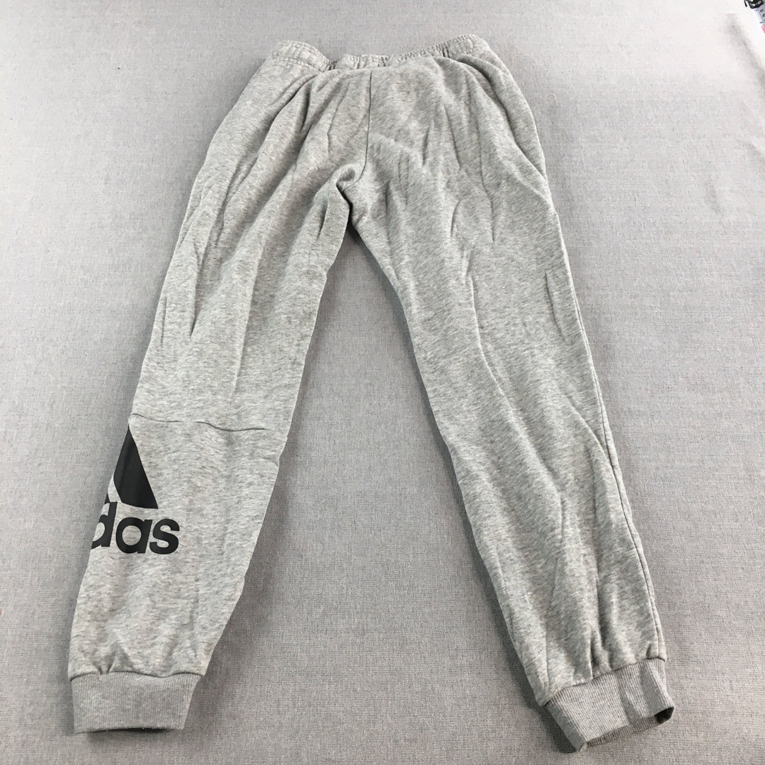 Adidas Kids Boys Tracksuit Pants Youth Size M Grey Logo Jogger