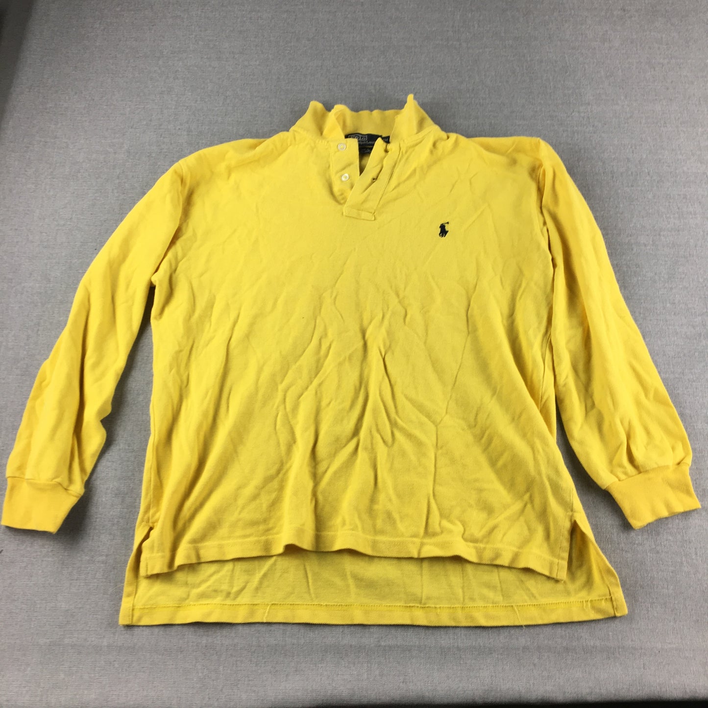 Polo Ralph Lauren Mens Shirt Size M Yellow Long Sleeve Collared Rugby