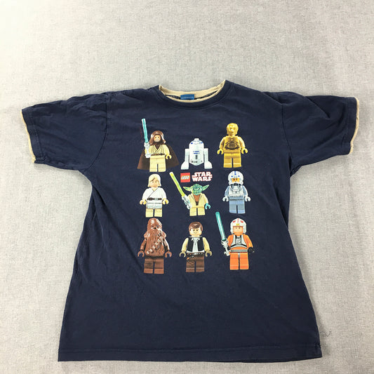 Vintage Lego Star Wars Kids Boys T-Shirt Youth Size L (Adult XS) Blue Y2K