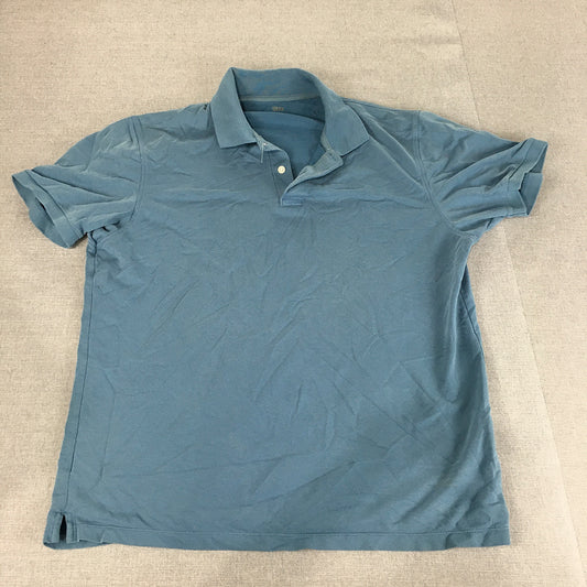 Uniqlo Mens Polo Shirt Size XL Blue Collared Short Sleeve Rugby