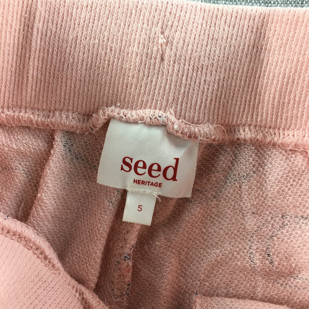 Seed Heritage Kids Girls Pants Size 5 Pink Mouse Pattern Jogger Elastic Waist