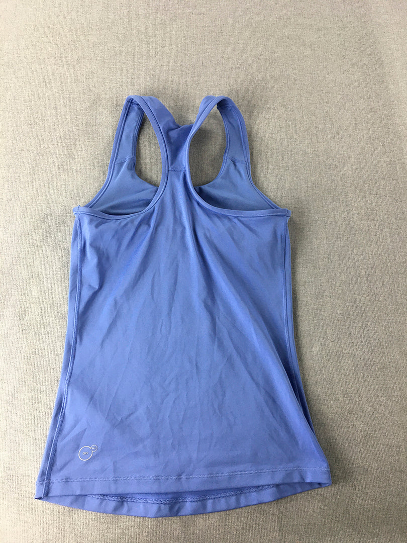 Puma Womens Tank Top Size XS Blue Logo Sleeveless Shirt Activewear