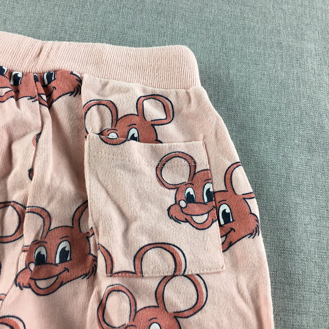 Seed Heritage Kids Girls Pants Size 5 Pink Mouse Pattern Jogger Elastic Waist