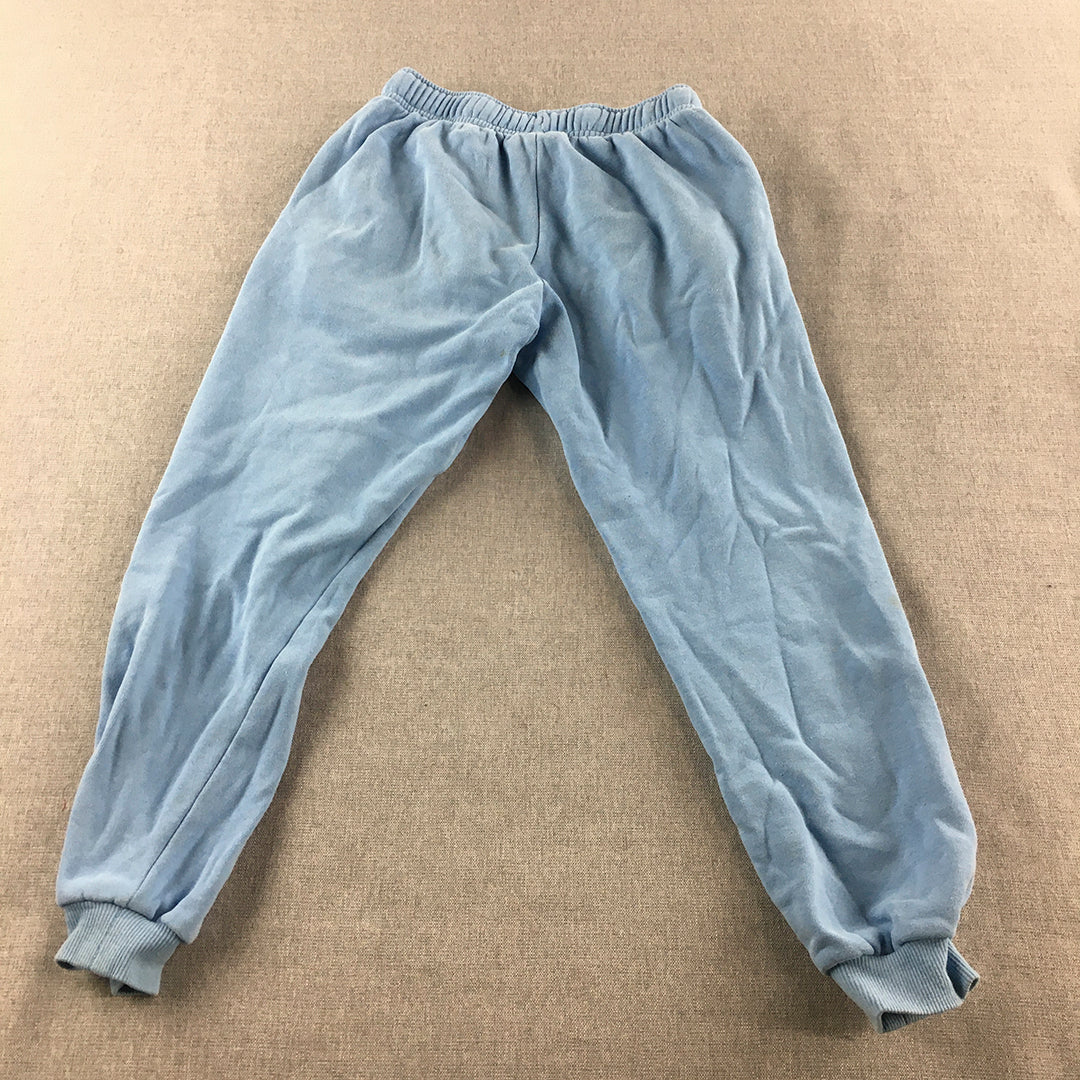 FILA Kids Girls Tracksuit Pants Size 9 Blue Drawstring Logo Jogger